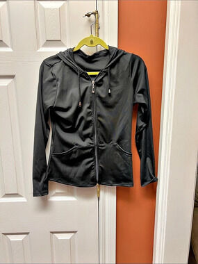 Womens Black Hooded Active Jacket
